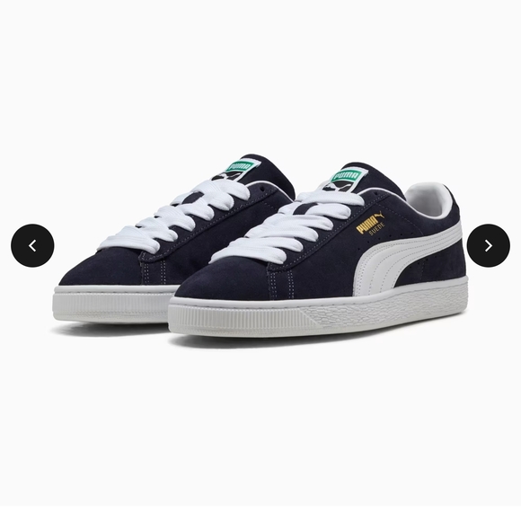 [LIKE NEW] Navy Puma Suede Classic Sneakers COMES WITH BOX (worn once)Blue Laces - Picture 10 of 11